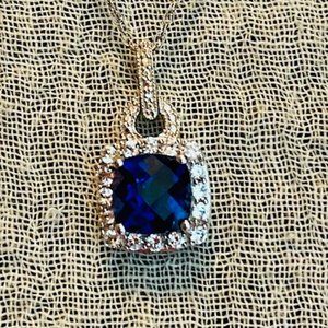 Sterling Silver necklace and gemstone necklace.